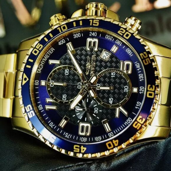 18kt Men's 45mm Pilot Watch Blue Dial - Picture 4 of 7